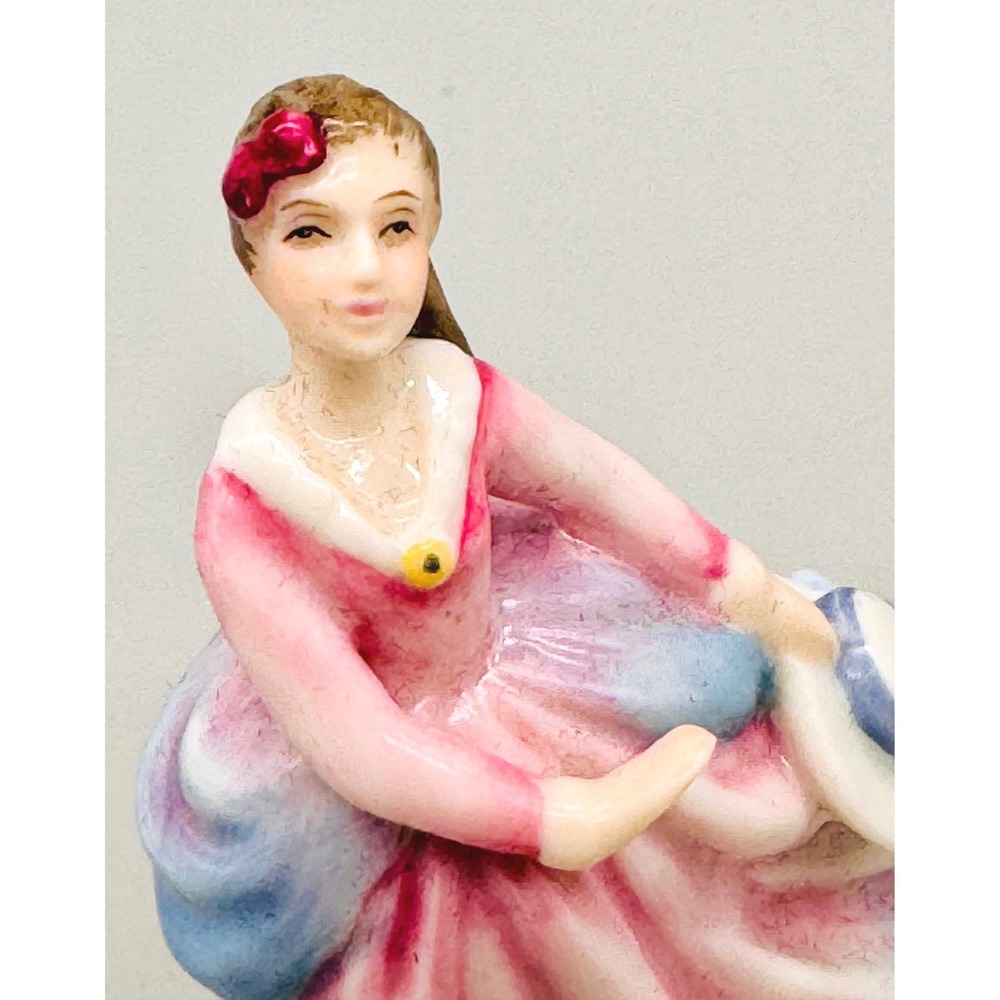 Royal Doulton Figurine Barbara Pink Blue Miniature Lady 16217 2.5 inch - Picture 6 of 11